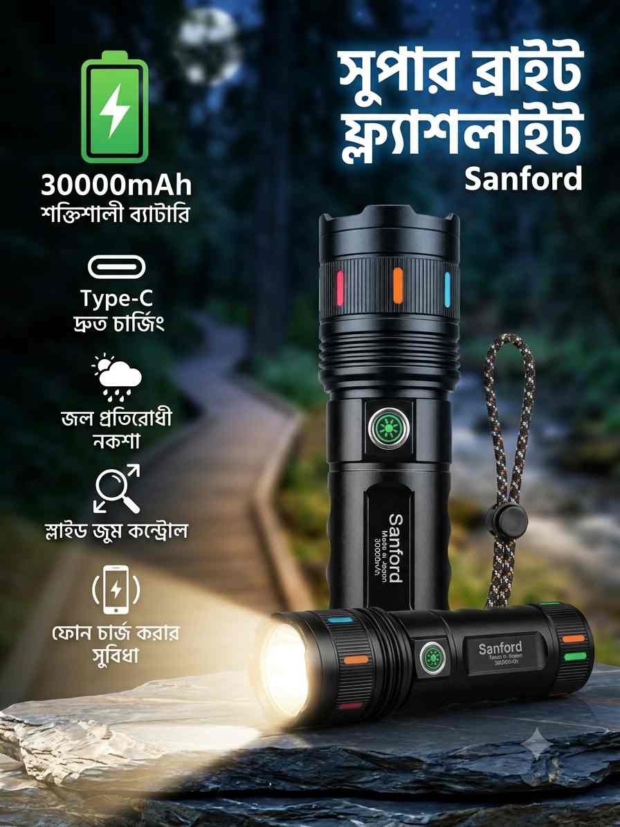 Sanford High Power Flashlight (With Digital Display)